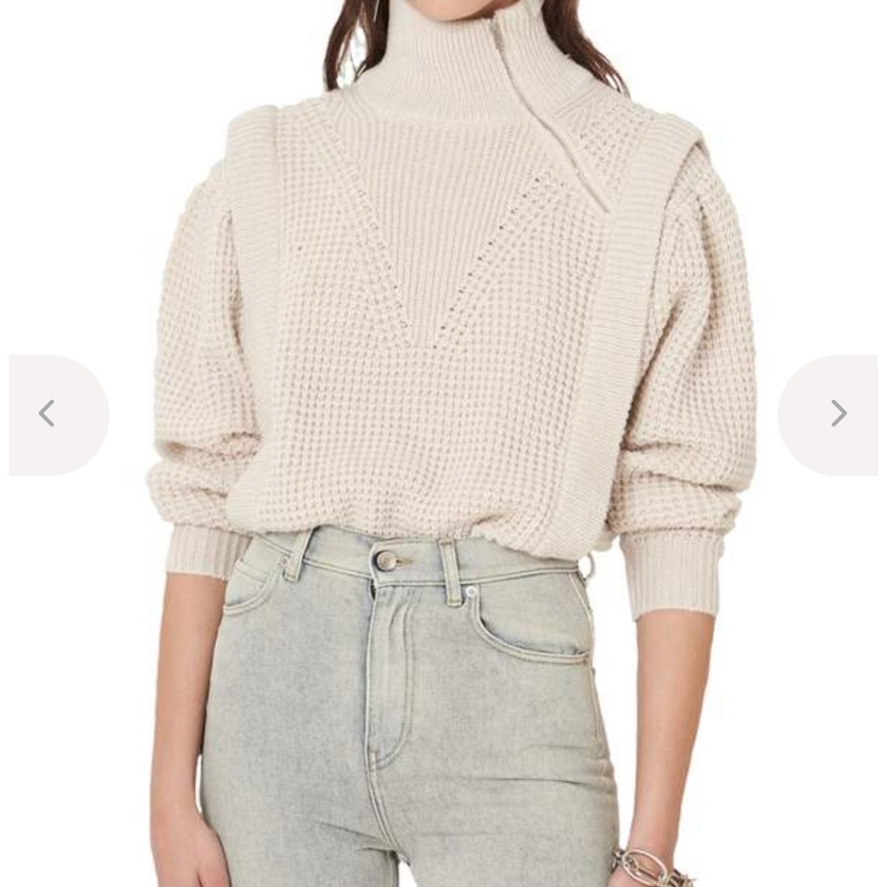 IRO Paris Macky Cream Funnel Zip Sweater L